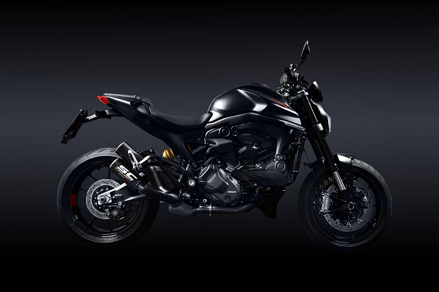 Motorrad-Fotoshooting mit Ducati Monster dark stealth